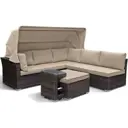 Садовая мебель для отдыха Afina garden AFM-320B brown искусственный ротанг серый:стол, диван