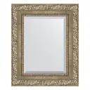 Зеркало с фацетом в багетной раме Evoform виньетка античное серебро 85 мм 45x55 см BY 3357