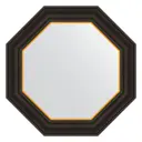 Зеркало в багетной раме Evoform черное дерево с золотом 71 мм 54x54 см BY 3874