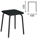 Табурет 35x44x35 см кожа цвет черный