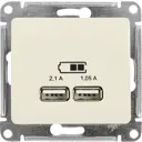 Розетка USB встраиваемая Systeme Electric Glossa цвет бежевый