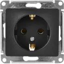 Розетка встраиваемая Systeme Electric Glossa 16 А с заземлением в сборе цвет антрацит