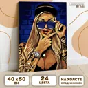 Картина по номерам на холсте с подрамником "Современная девушка" 40x50 см