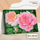 Картина по номерам на холсте с подрамником "Розовые розы" 40x30 см