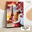Картина по номерам на холсте с подрамником "Свидание в Париже" 40x30 см