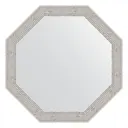 Зеркало в багетной раме Evoform волна алюминий 46 мм 48.2x48.2 см BY 3682