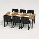 Садовая мебель для отдыха Ideal patio Outdoor style Tella GIRA 220 Black алюМиний темно-серый:стол, 6 стульев
