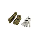 Цилиндровый механизм (R602/60) R6002Knob60(25+10+25) AB бронза 5Key с вертушкой