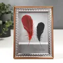 Фоторамка для фото 13x18 см Серебристые 3D ромбы с медной полосой 20.8x15.8 см