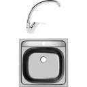 Врезная мойка Domaci 579922 48x48x1 см нержавеющая сталь цвет сталь
