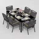 Садовая мебель для отдыха Ideal patio Outdoor style Cana Festa 180 Plus dark алюМиний темно-серый:стол, 6 стульев