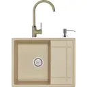 Врезная мойка Domaci Солерно EMQ-1650.Q 65x50x1 см кварц цвет бежевый
