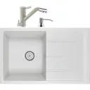 Врезная мойка Domaci Солерно EMQ-1800.Q 80x50x1 см кварц цвет белый