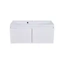 Тумба под раковину подвесная Orange KV-100TUW+Racl 101см цвет белый, с раковиной