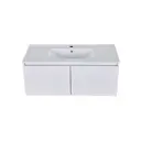 Тумба под раковину подвесная Orange KV-100TUW+Ra 101.5см цвет белый, с раковиной