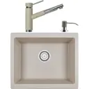 Врезная мойка Domaci Солерно EMQ-1555.Р 55.50x46x1 см кварц цвет бежевый