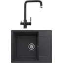 Врезная мойка Domaci 578925 60.50x48.50x1 см кварц цвет черный