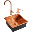 Врезная мойка Domaci 578357 50x50x20 см нержавеющая сталь цвет медь