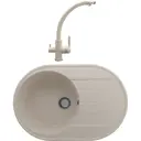 Врезная мойка Domaci 578861 75x50x20 см кварц цвет бежевый/лен