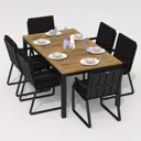 Садовая мебель для отдыха Ideal patio Outdoor style Tella Alba 180 Black алюМиний темно-серый:стол, 6 стульев
