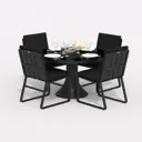 Садовая мебель для отдыха Ideal patio Outdoor style DIVA GIRA Black алюМиний серый:стол, 4 стула