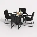 Садовая мебель для отдыха Ideal patio Outdoor style DIVA Alba Black алюМиний темно-серый:стол, 4 стула