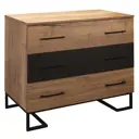 Комод R-Home Loft 100x82x50 см 3 ящика ЛДСП цвет дуб табак/черный
