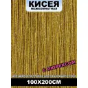 Нитяная штора Кисея межкомнатная горчичный 100x200 см с люрексом