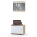 Шкаф для обуви с зеркалом Моби 65x180x38 см 1 полка ЛДСП цвет белый/дуб сонома