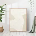 Постер 28 картин "Абстрактные белые линии на бежевом" 50x40 см в тубусе без рамы