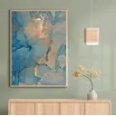 Постер 28 картин "Абстракция темно-синяя" 90x60 см без рамы