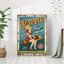 Постер 28 картин "Ретро девушка барбершоп" 50x40 см в тубусе без рамы