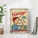 Постер 28 картин "Ретро гараж девушка" 70x50 см в тубусе без рамы