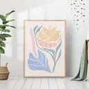 Постер 28 картин "Абстракция цветы и листья" 70x50 см в тубусе без рамы