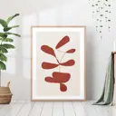 Постер 28 картин "Абстракция красное растение на бежевом" 40x30 см в тубусе без рамы