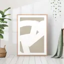 Постер 28 картин "Абстракция мазки белым на бежевом" 50x40 см в тубусе без рамы