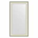 Зеркало с рамой Evoform Definite 58x108 см цвет рамы белая кожа с хромом