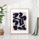 Постер 28 картин "Абстракция черные лепестки на бежевом" 50x40 см