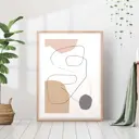 Постер 28 картин "Абстракция бежевые фигуры" 50x40 см