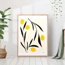 Постер 28 картин "Лимоны на ветках рисунок" 40x30 см, в тубусе без рамы