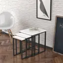Комплект журнальных столиков Ismat Decor Ela Metal Zigon Sehpa белый