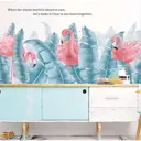 Наклейка интерьерная Simaland "Фламинго и пальмовые листья" 30x90 см набор 2 листа