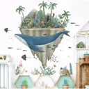 Наклейка интерьерная Simaland цветная "Кит и остров" 30x90 см набор 2 листа