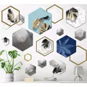 Наклейка интерьерная Simaland цветная "Пальмовые листья и геометрия" 60x90 см