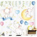 Наклейка интерьерная Simaland цветная "Слоники-малыши" 30x90 см набор 2 листа