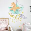 Наклейка интерьерная Simaland цветная "Альпака в бумажном кораблике" 30x60 см набор 2 листа