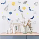 Наклейка интерьерная Simaland цветная "Зайка во вселенной" 30x45 см набор 2 листа