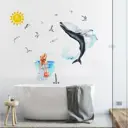 Наклейка интерьерная Simaland цветная "Кит, чайки, море и девушка" 50x70 см