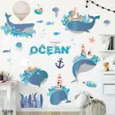 Наклейка интерьерная Simaland цветная "Киты в океане" 60x90 см