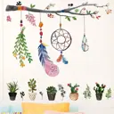 Наклейка интерьерная Simaland цветная "Ловец снов на ветке с пёрышками" 40x70 см